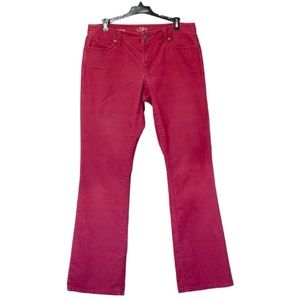 Ann Taylor Loft  Red Corduroy Curvy Boot Pants Size 29/8